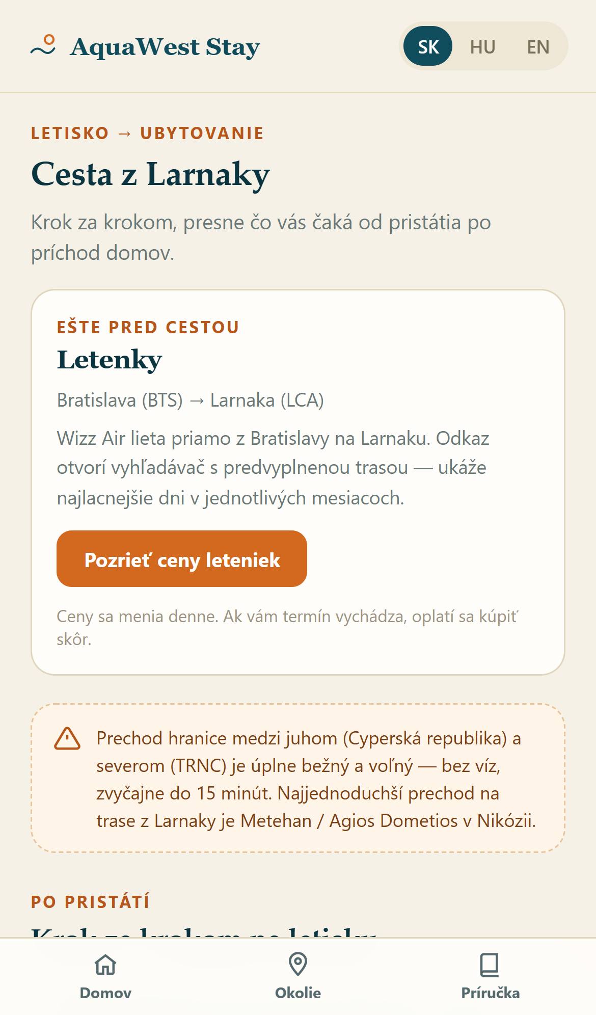 Cesta z letiska / Airport route